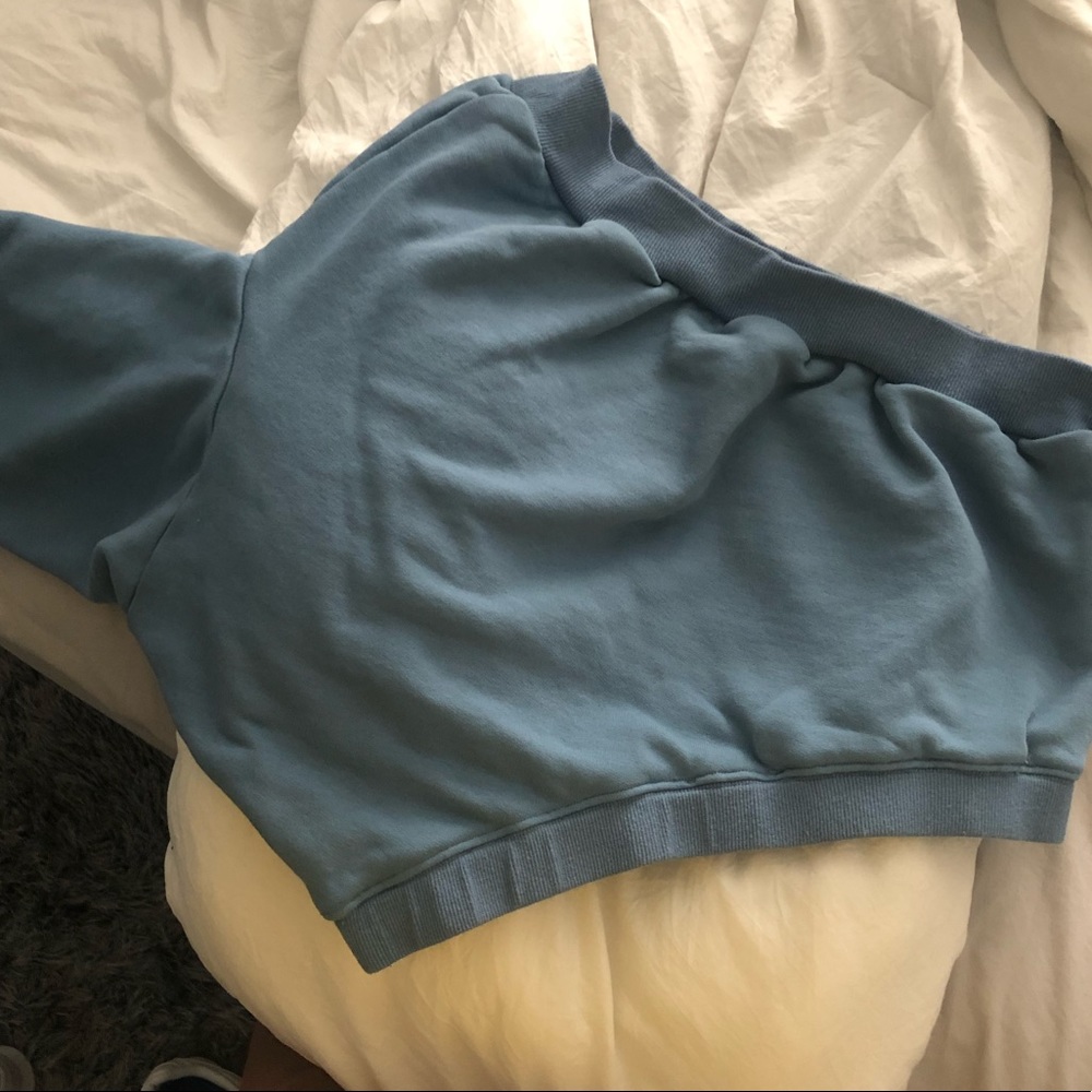 Blue one shoulder top